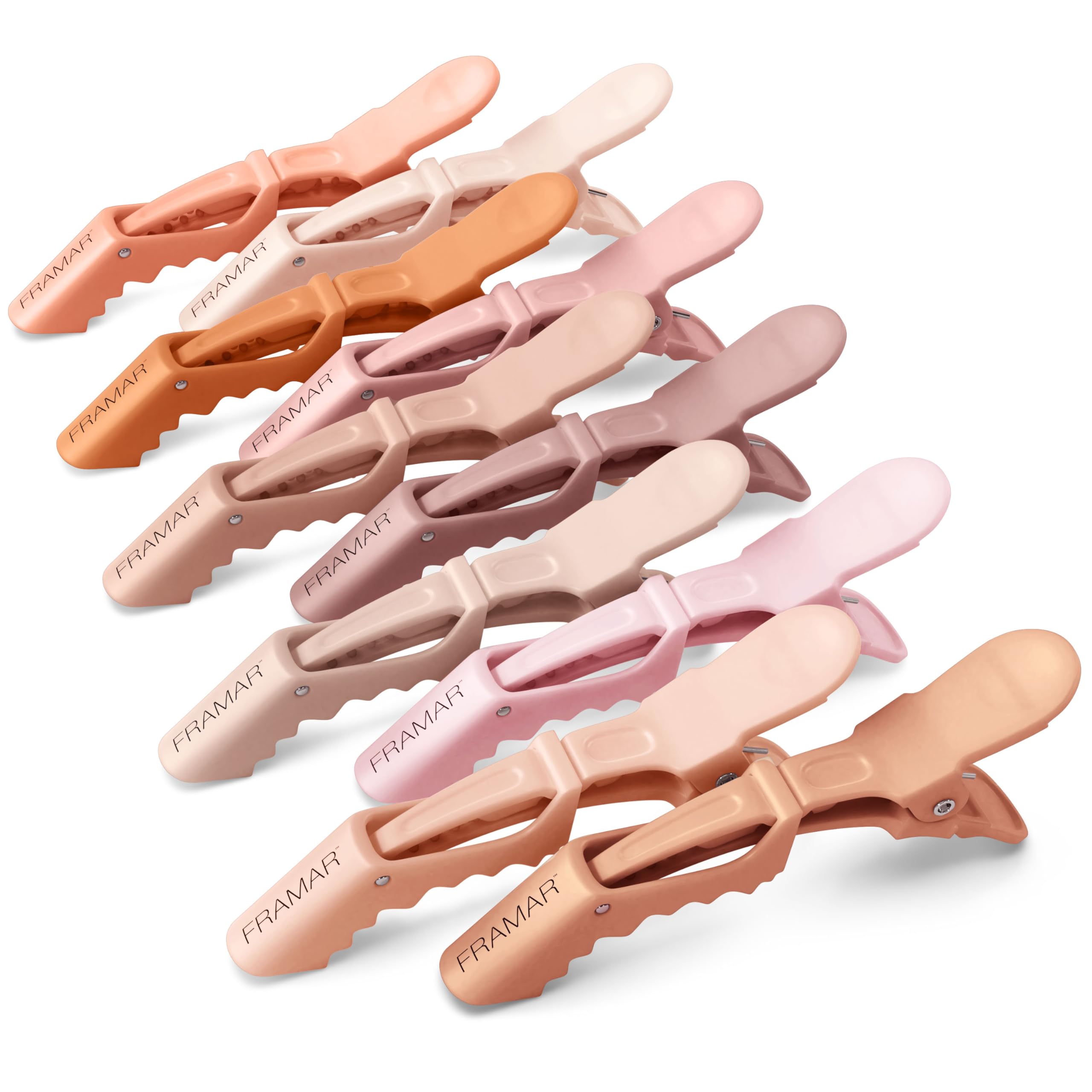 FRAMAR clips cocodilo neutros para peinado, sujeción estable para uso diario.