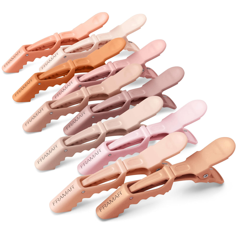 FRAMAR clips cocodilo neutros para peinado, sujeción estable para uso diario.