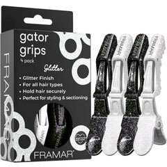 Pinzas FRAMR alligator brillo conjunto, fijación duradera para peinados.