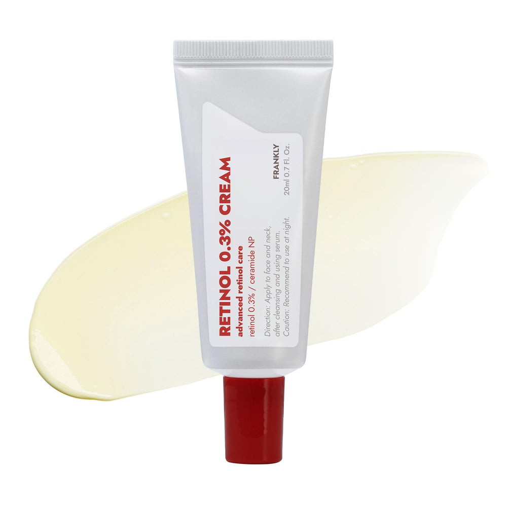 FRANKLY Retinol 0.3% Cream, textura cremosa para renovación nocturna suave.