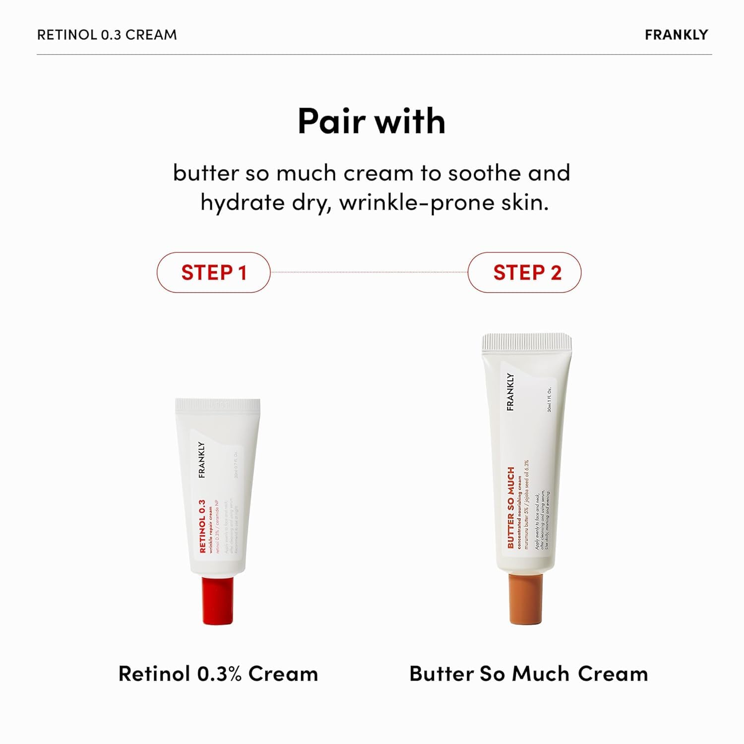 FRANKLY Retinol 0.3% Cream contiene ginseng para nutrición de la piel.