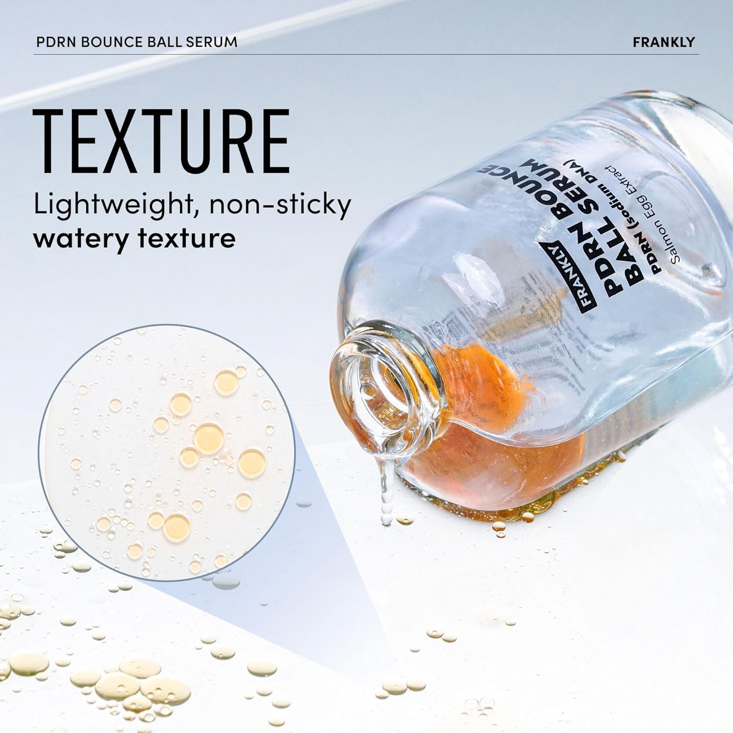 Glass skin inspired glow with FRANKLY Salmon PDRN Bounce Ball Serum