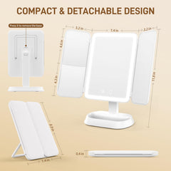 FRANO vanity mirror with 3x and 5x magnification for precise detailing