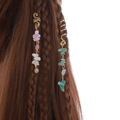 FRDTLUTHW model wearing hair jewelry on braids for chic daytime look