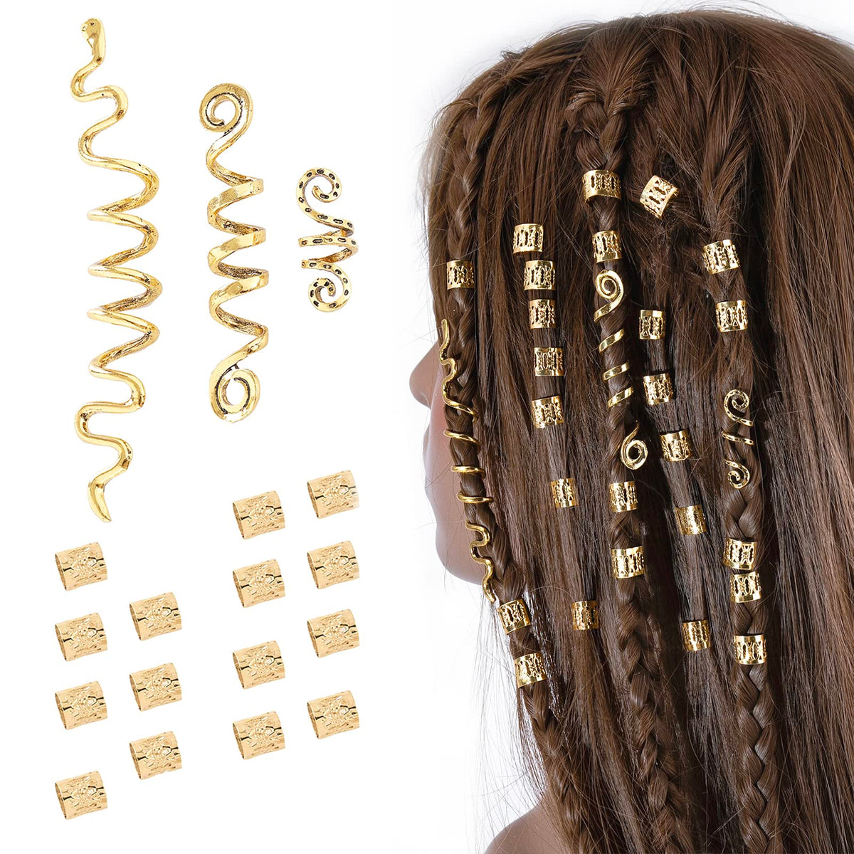FRDTLUTHW joyas para trenzas en oro, brillos para fiestas.