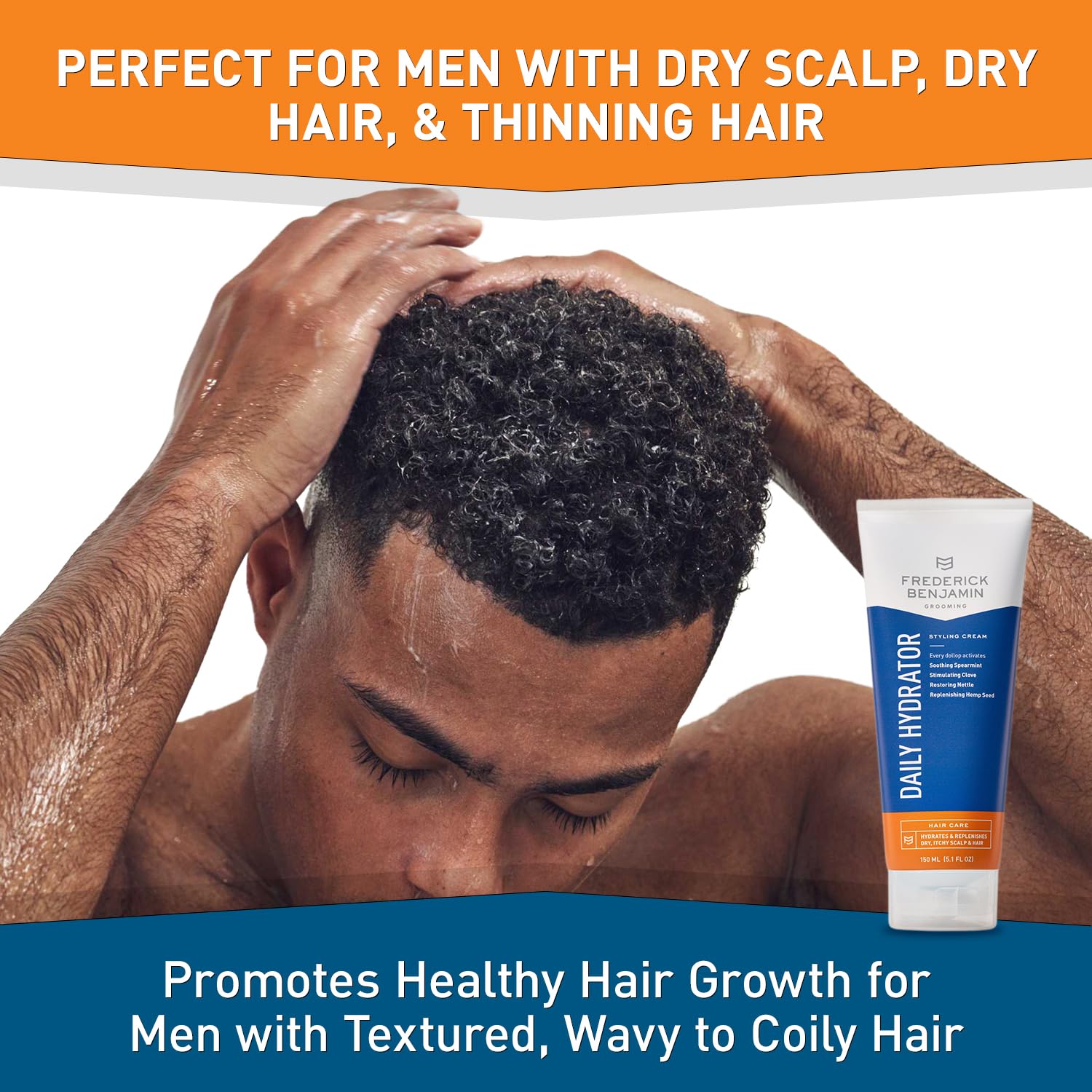 Frederick Benjamin Daily Hydrator, cuero cabelludo seco y cabello bien cuidado.