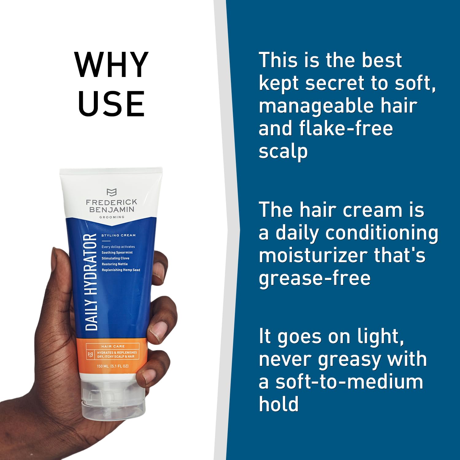 Frederick Benjamin Daily Hydrator, textura crema para peinar sin grasa.