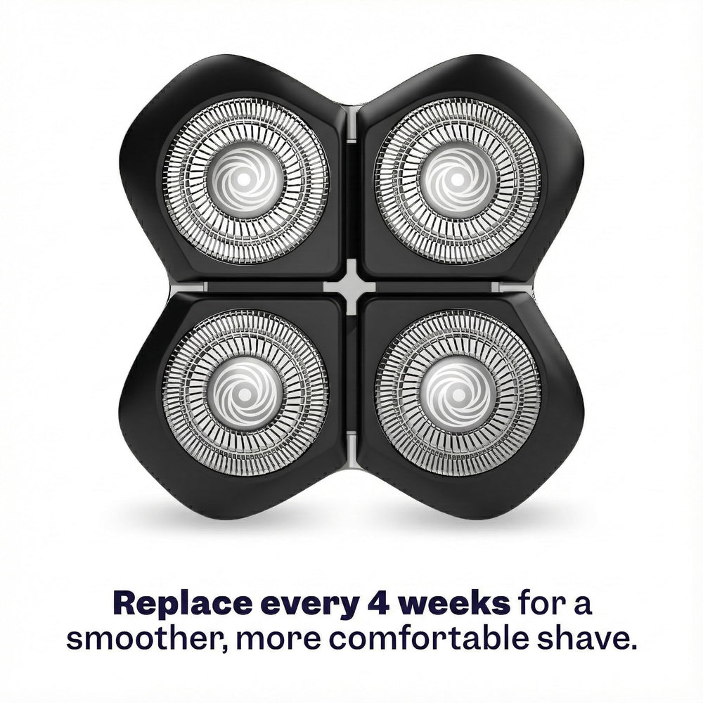 Freebird bald head shave with replacement blades for a smooth result.