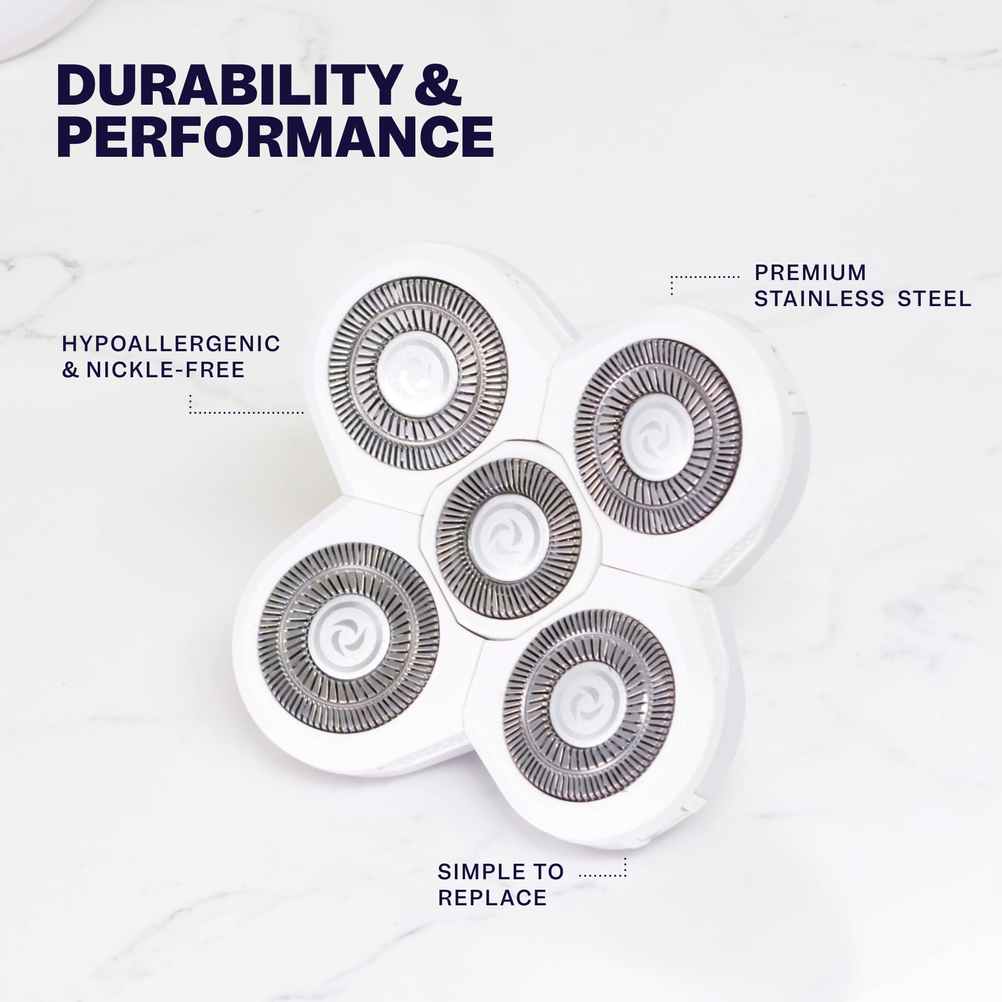 Freebird FlexSeries BodySmooth click-to-lock design enables fast blade replacement.