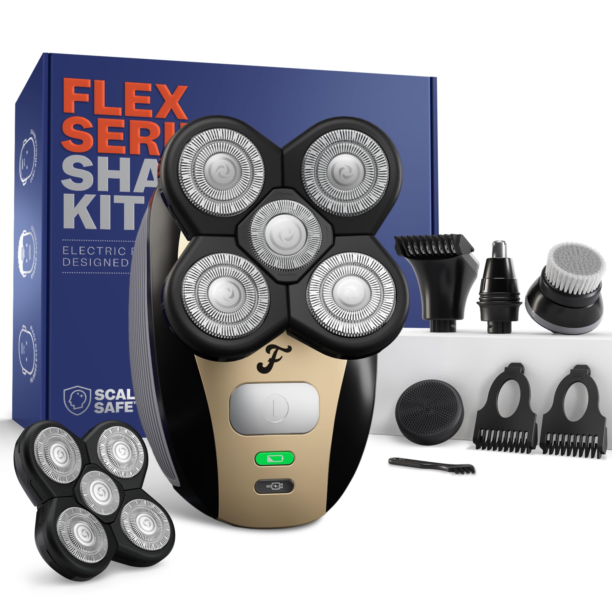 Freebird FlexSeries head shaver delivers a close scalp shave.