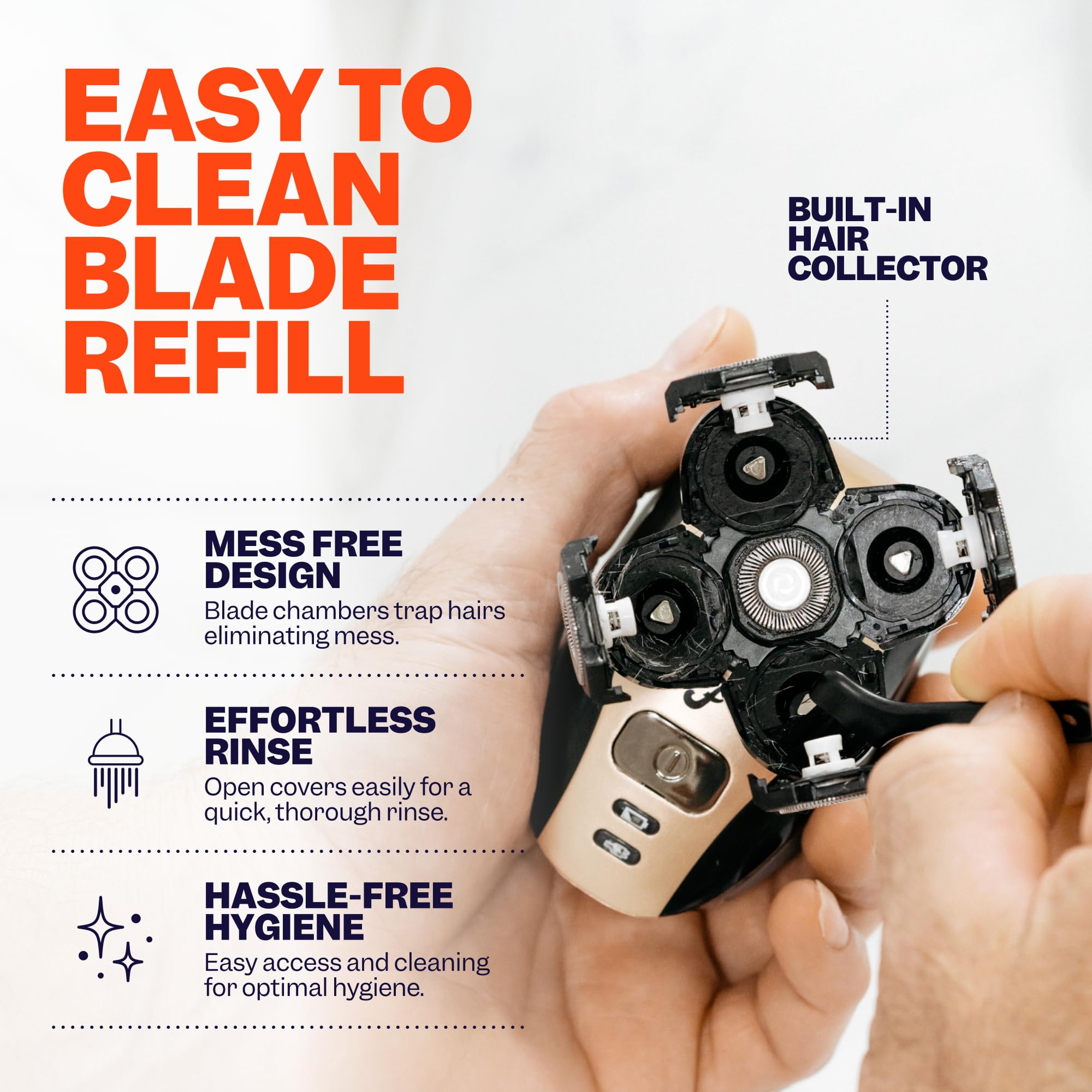 Process of QuickSnap blade installation for hassle-free changes with Freebird