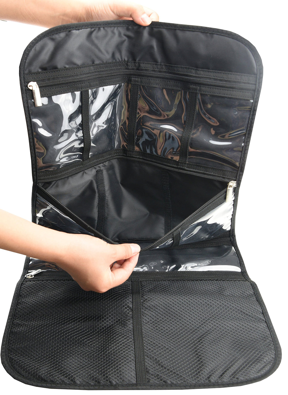 Freegrace premium hanging toiletry bag water-resistant fabric ideal for travel.