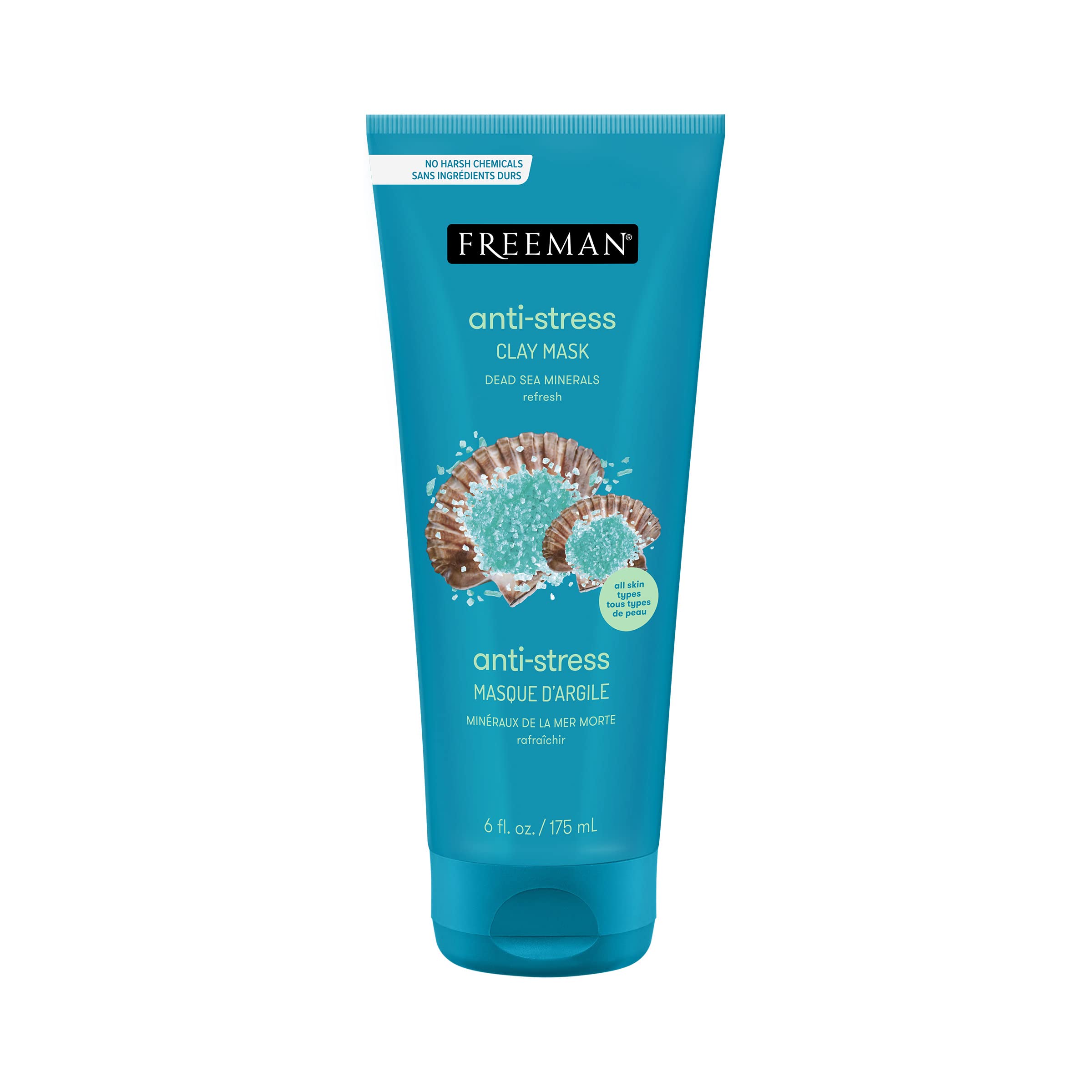 Freeman Anti-Stress Clay Mask tube ready for quick pore refresh