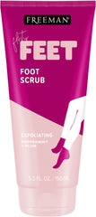 Freeman Bare Foot Scrub bottle shows soothing peppermint and plum formula.
