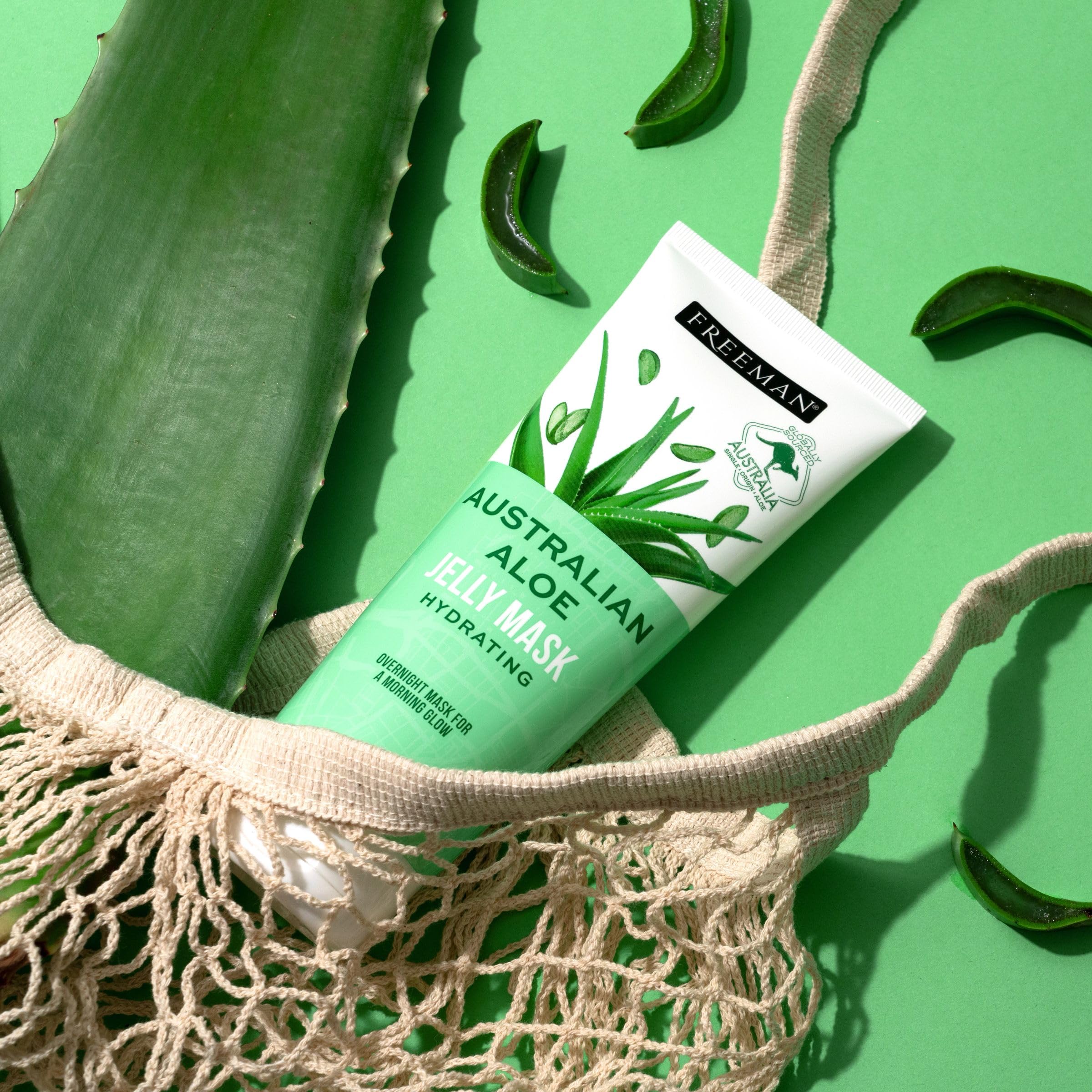 Freeman Exotic Blends Aloe Jelly Mask packaging with Australian aloe ingredient emphasis