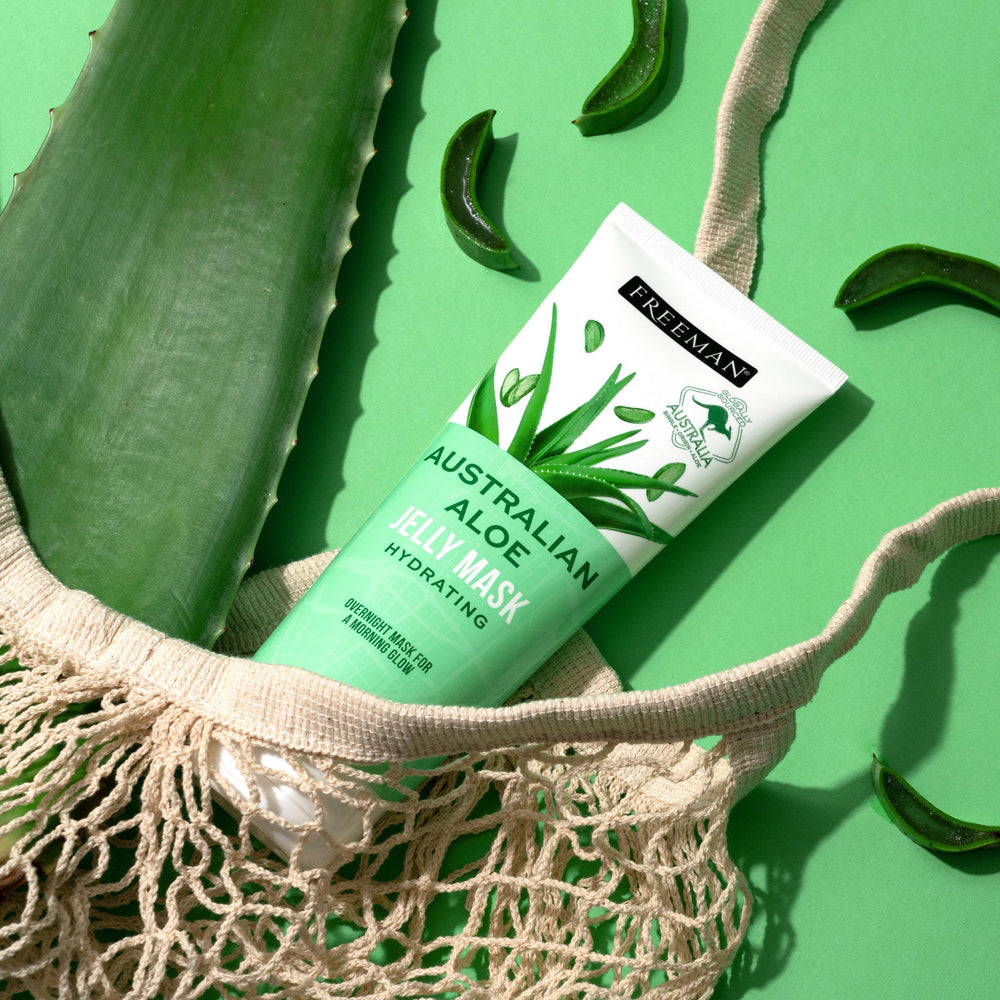 Freeman Exotic Blends Aloe Jelly Mask packaging with Australian aloe ingredient emphasis