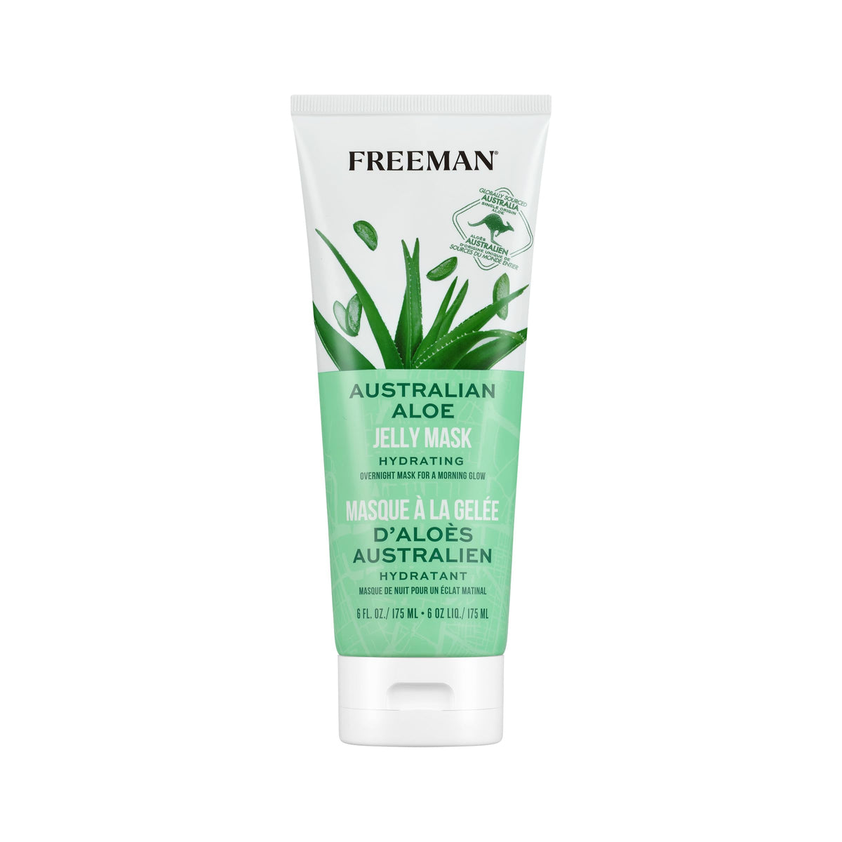 Freeman Exotic Blends Australian Aloe Jelly Mask tube showing soothing hydration for all skin types