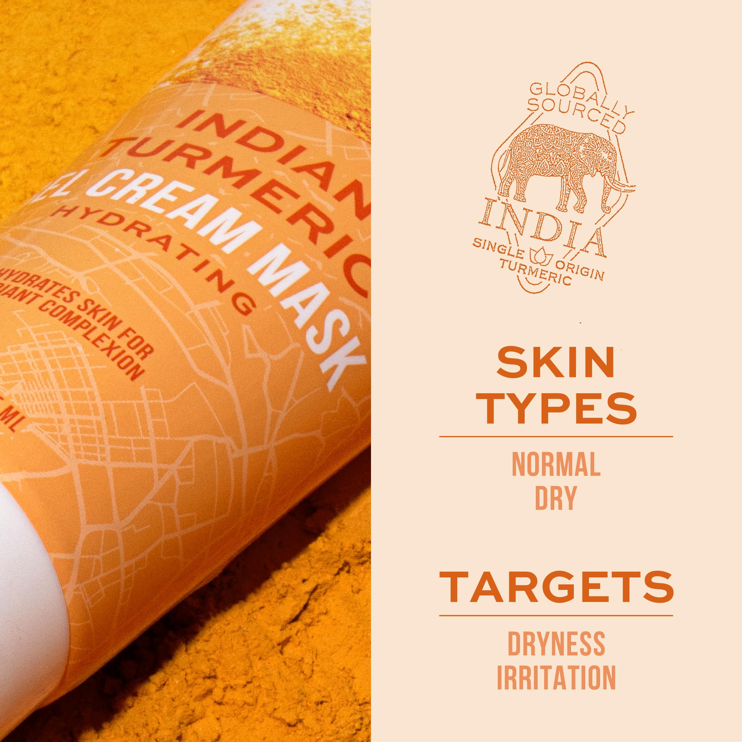 Freeman Exotic Blends Indian Turmeric Gel Cream Mask application on clean skin