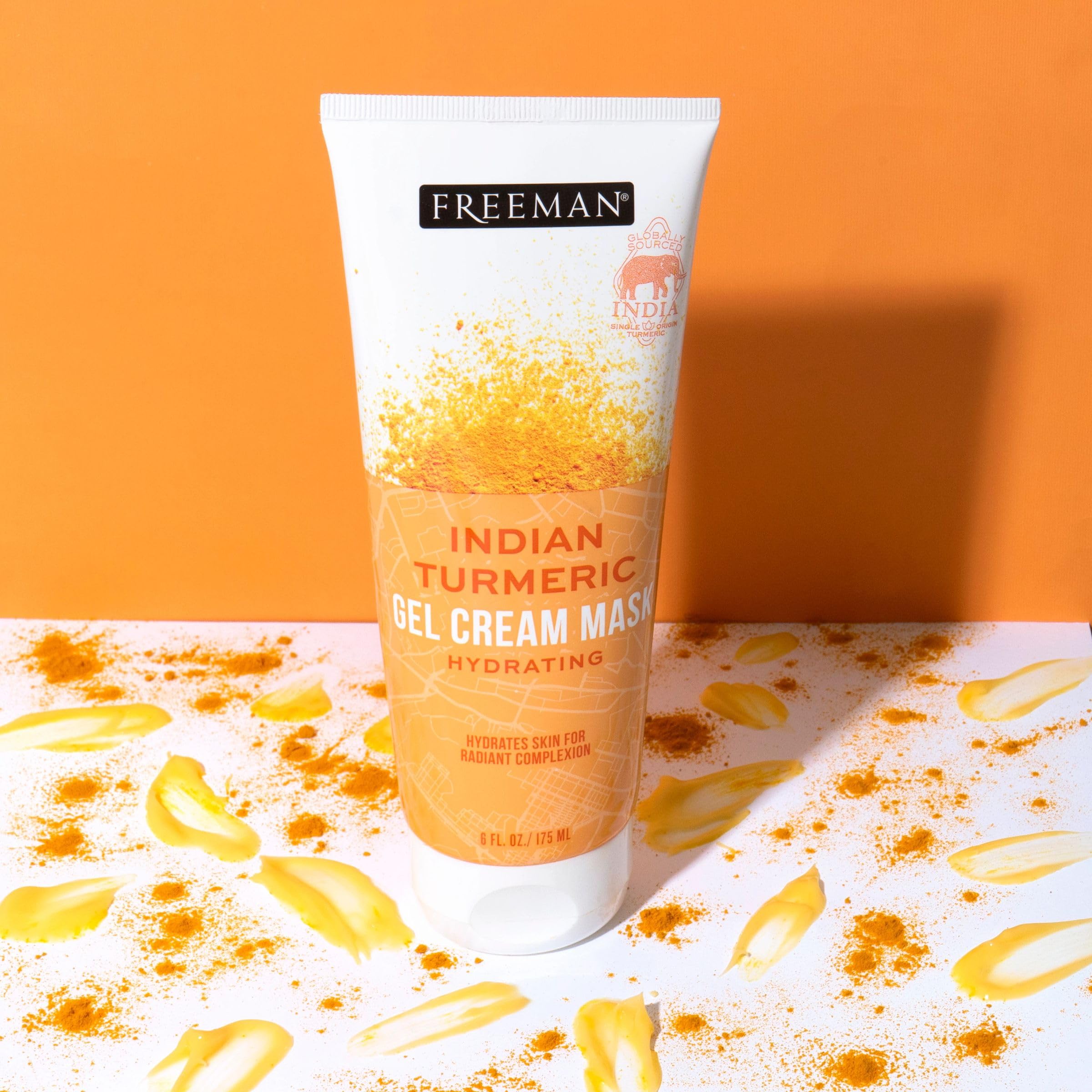 Freeman Exotic Blends Indian Turmeric Gel Cream Mask texture detail shows smooth gel