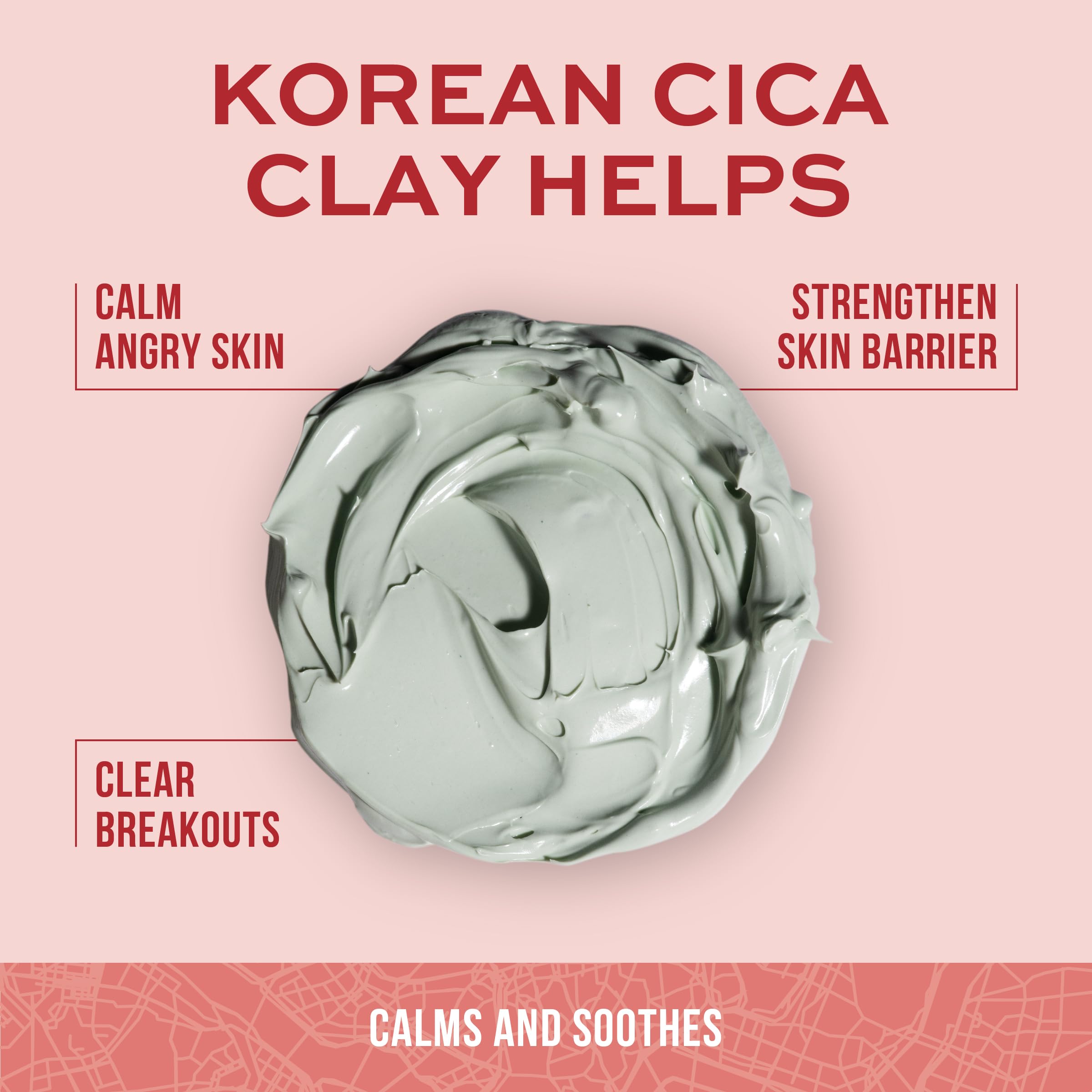 Freeman Exotic Blends Korean Cica Clay Mask on face during application