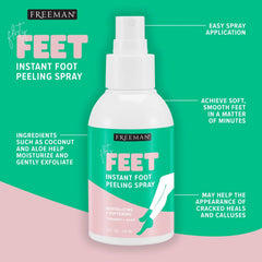 Exfoliation on dry feet using Freeman Flirty Feet cream-free spray