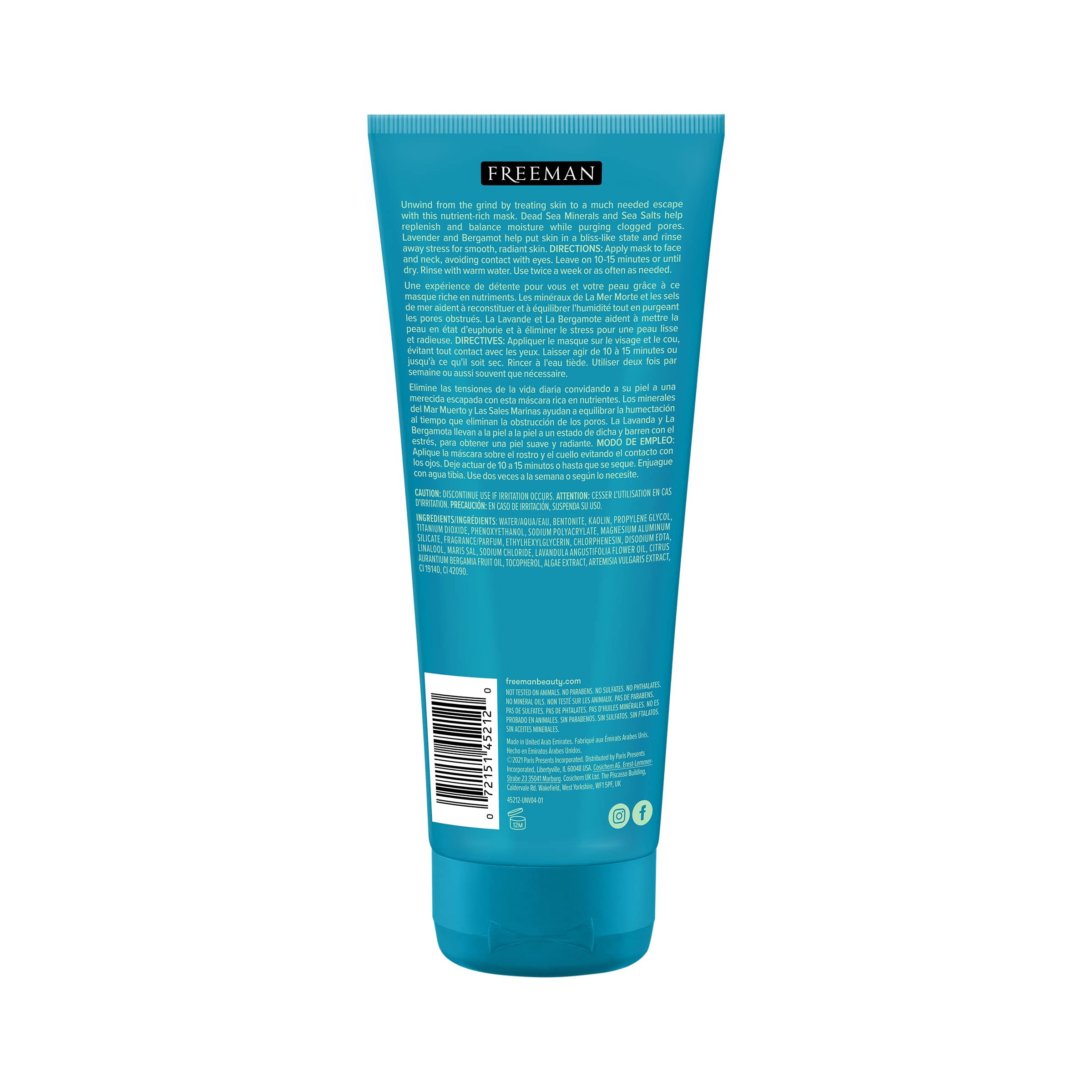 Freeman For all skin types label on tube