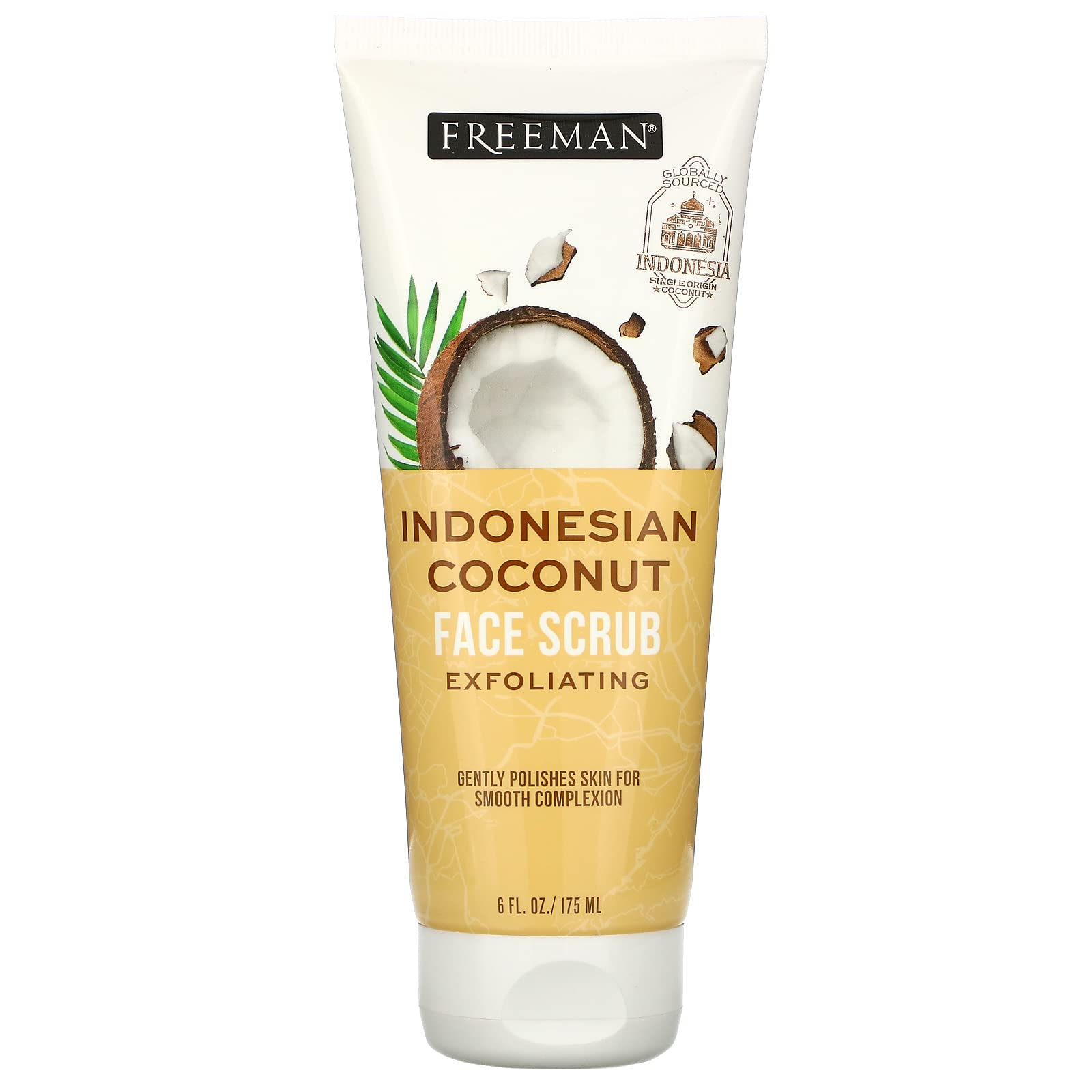 Freeman mascarilla exfoliante de coco indonesio para rostro, hidrata y suaviza la piel.