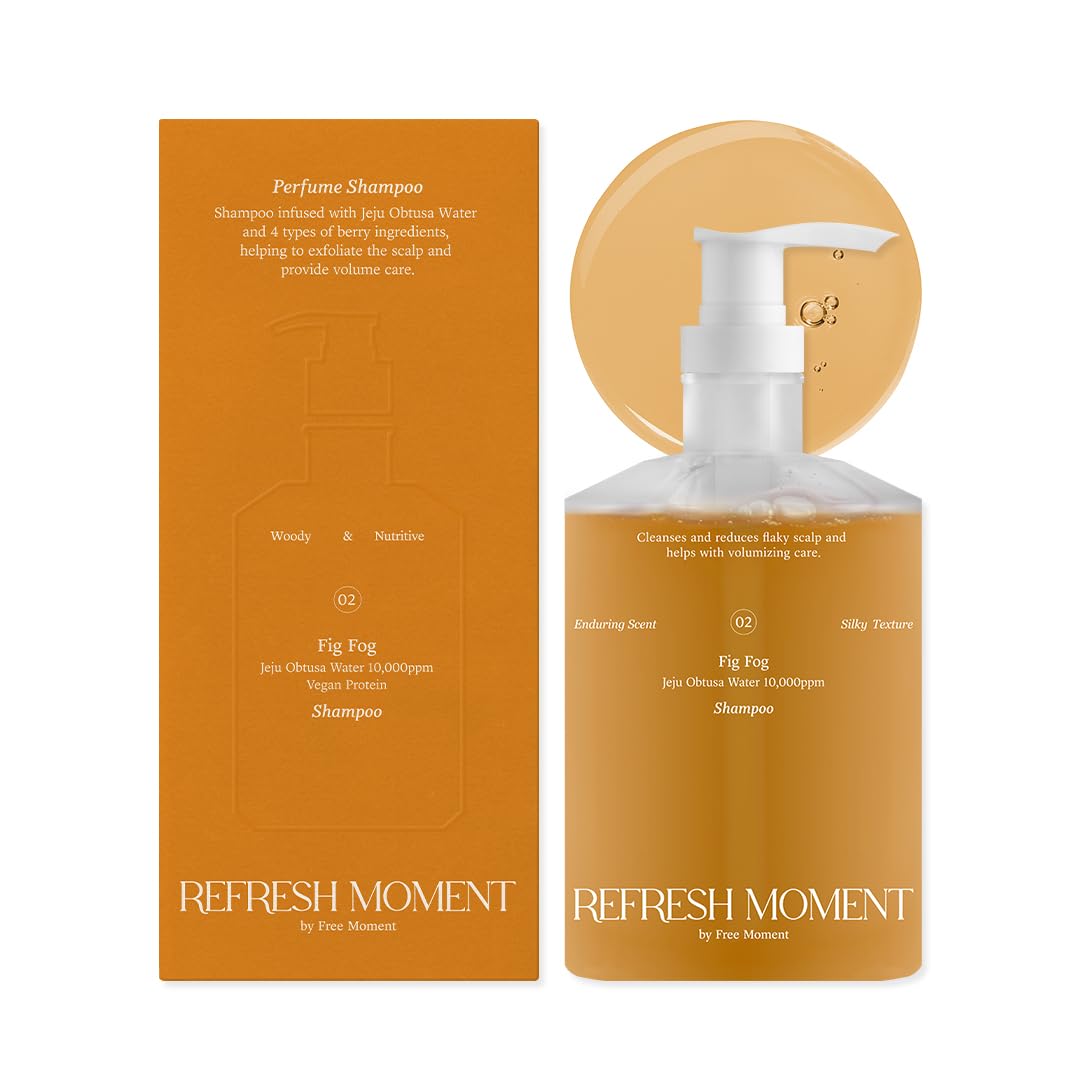 FREEMOMENT Perfume Shampoo: botella frontal muestra fragancia duradera