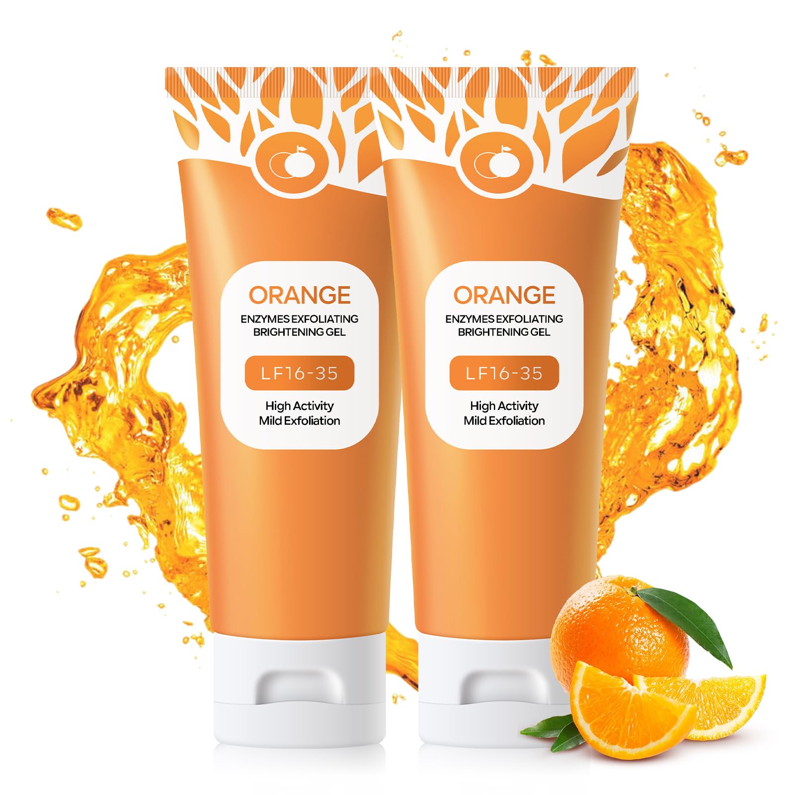 Freeorr gel exfoliante naranja para cara, exfolia suavemente y limpia poros.