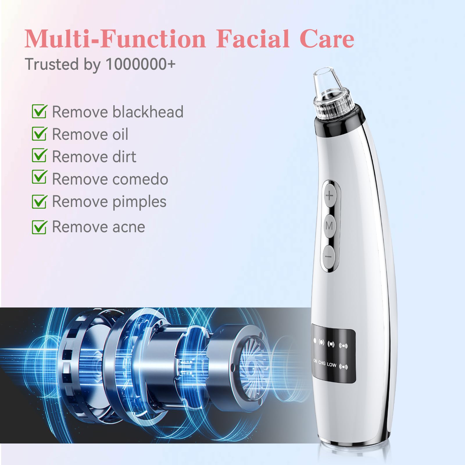 FREESHOW five-probe collection enables precise pore extraction and gentle cleansing