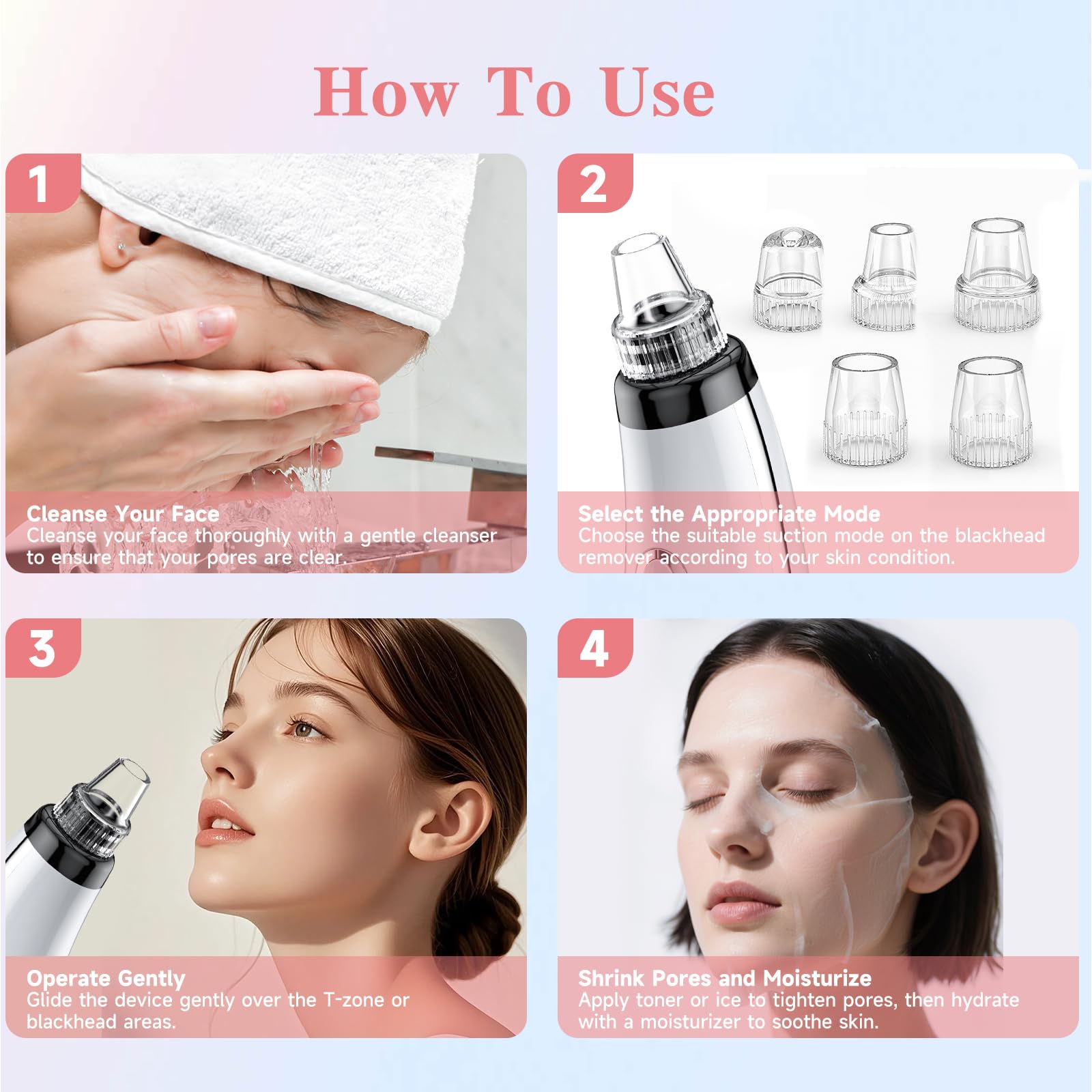 FREESHOW pore vacuum is USB-rechargeable for on-the-go skincare