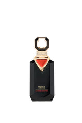 French Avenue Amber Empire EDP bottle in front view with elegant glass.