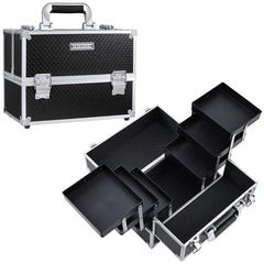 FRENESSA makeup train case with six trays for organized cosmetics on the go