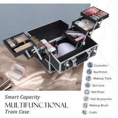 FRENESSA side view of a compact, durable travel makeup case