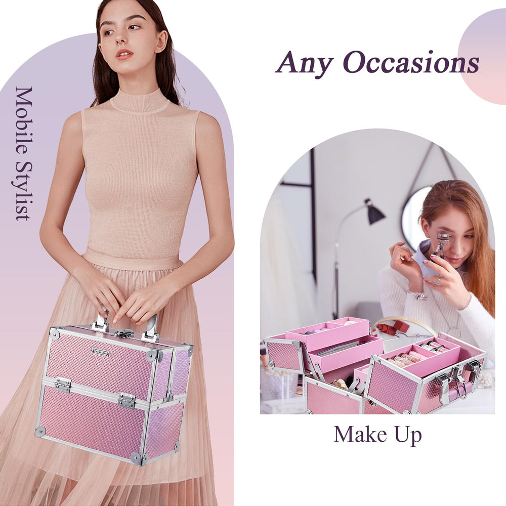 Lightweight yet sturdy FRENESSA makeup case for on-the-go use