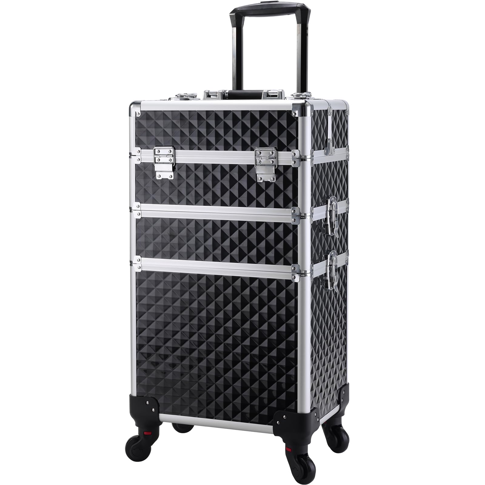 Frenessa professional travel cart keeps cosmetics organized at gigs.