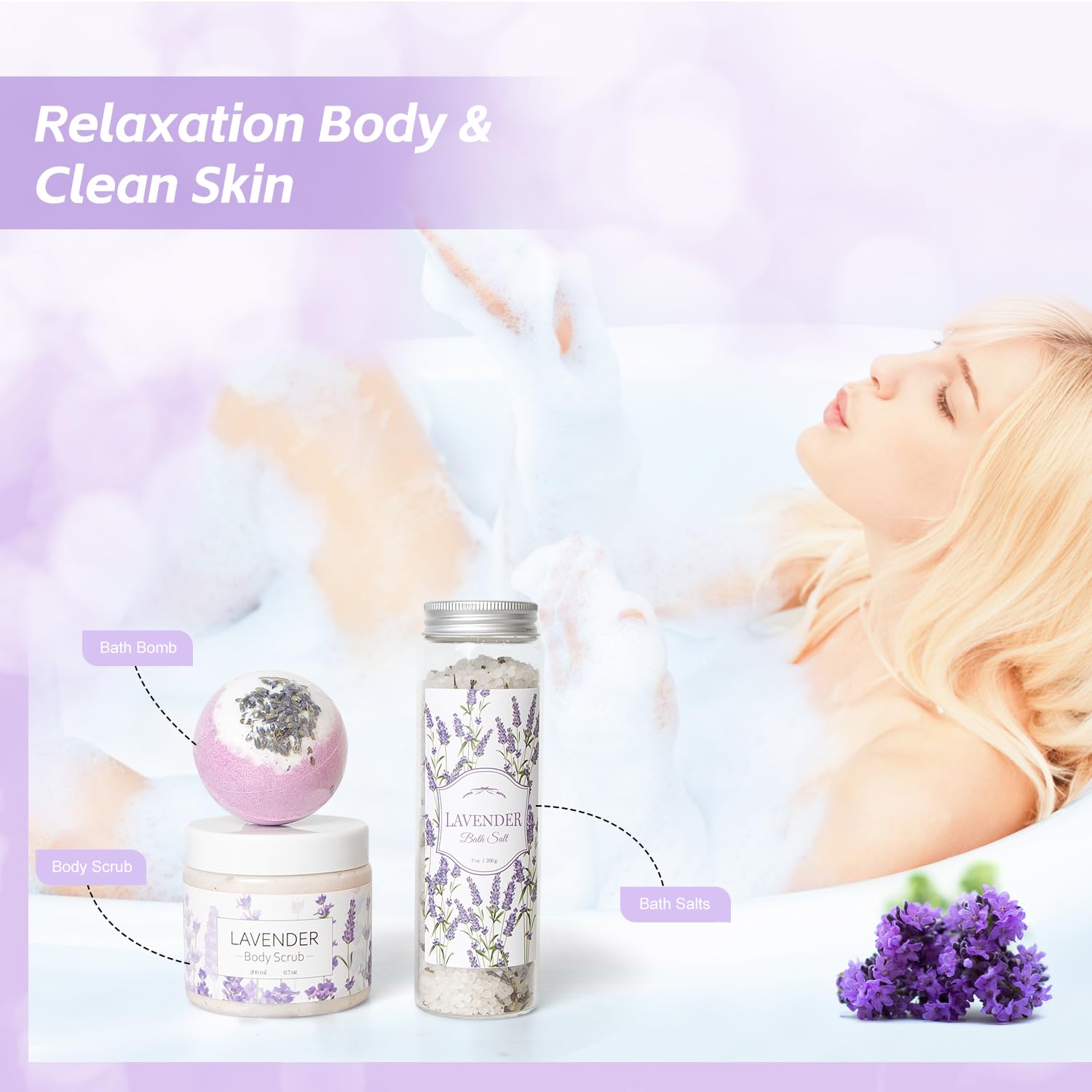 Frerdui Lavender Spa Set bath oil for nourishment and calm