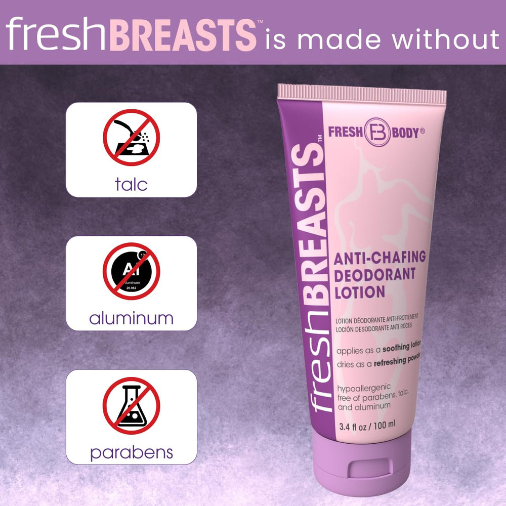 Aplicación con aloe suave de Fresh Breasts para piel sensible.