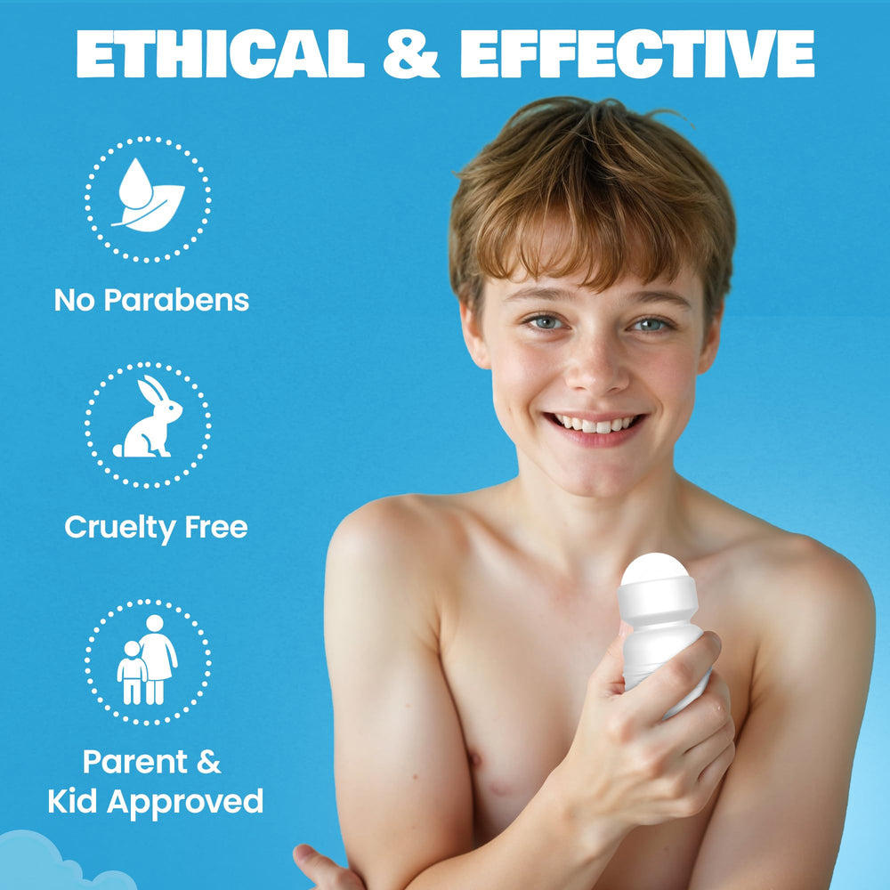 Fresh Kidz aluminum-free formula highlights gentle care.