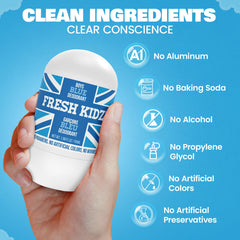 Fresh Kidz citrus fragrance with bergamot, rosemary, neroli for a fresh feel.