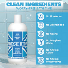 Fresh Kidz fragancia cítrica con bergamota, romero y neroli.