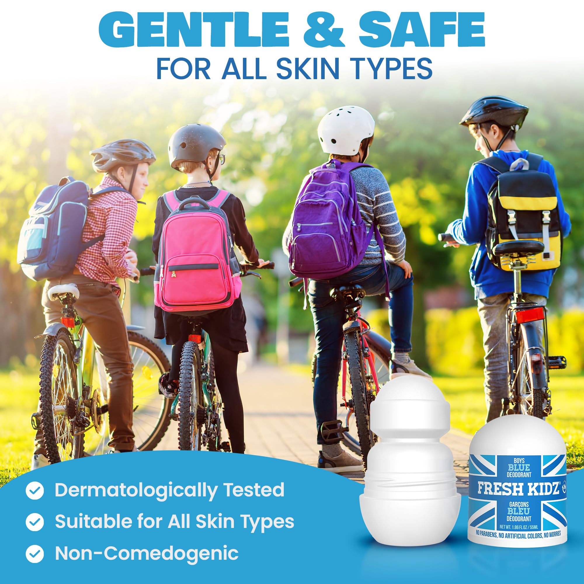 Easy application of Fresh Kidz roll-on for quick daily use.