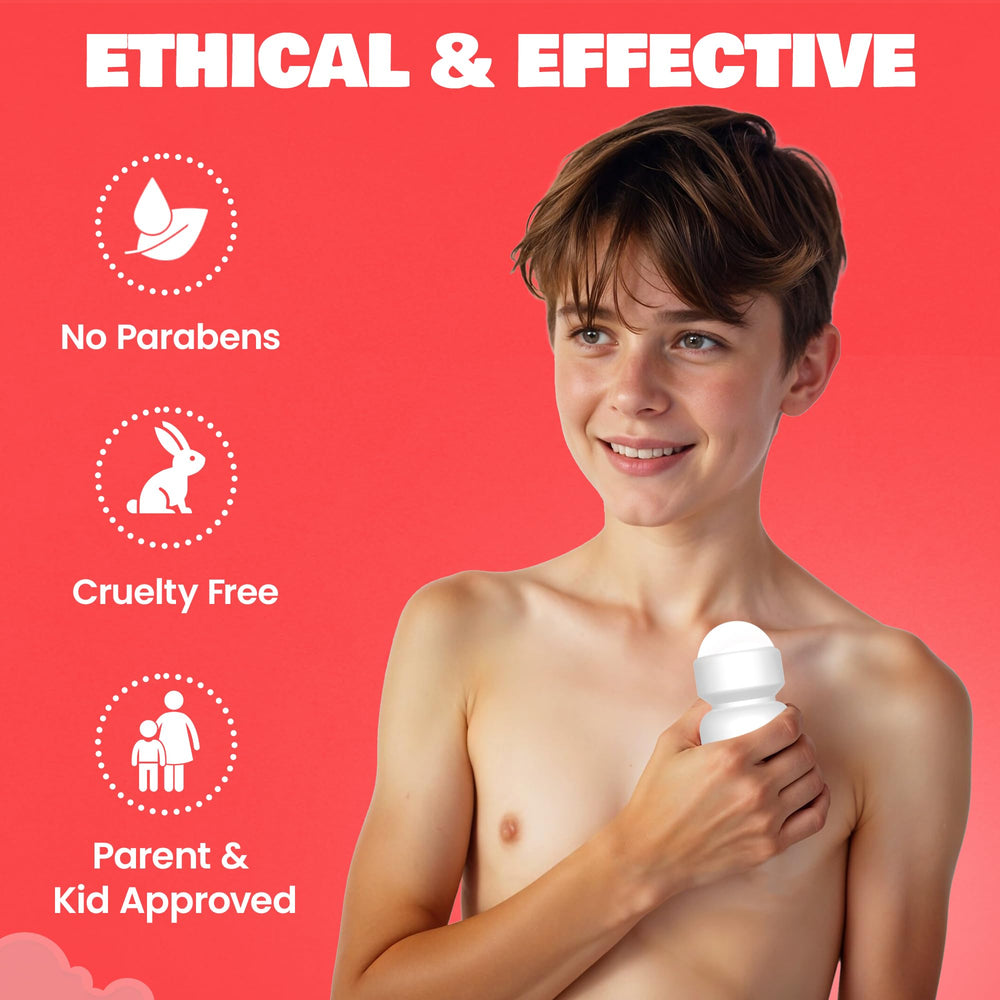 Fresh Kidz Roll-On Deodorant delivers all-day odor protection.
