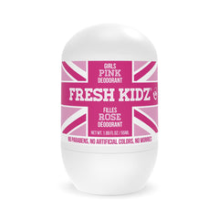 Fresh Kidz pink bottle ready for daily odor protection during school