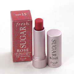 Close-up of Fresh Sugar Lip Treatment Rose texture on lips.
