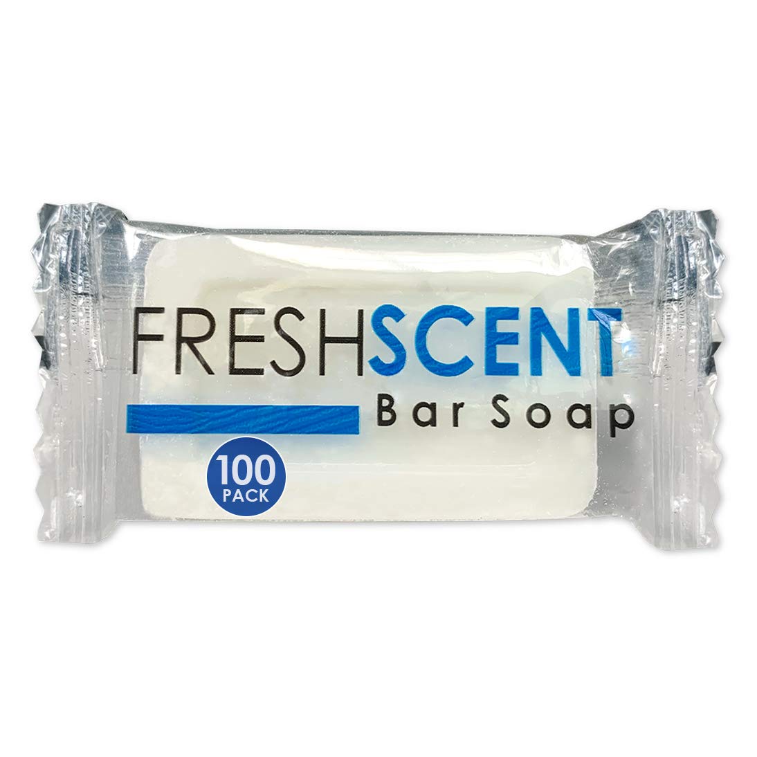 Freshscent barra de jabón 100-pack tamaño viaje, ideal para hoteles y kits de bienvenida.