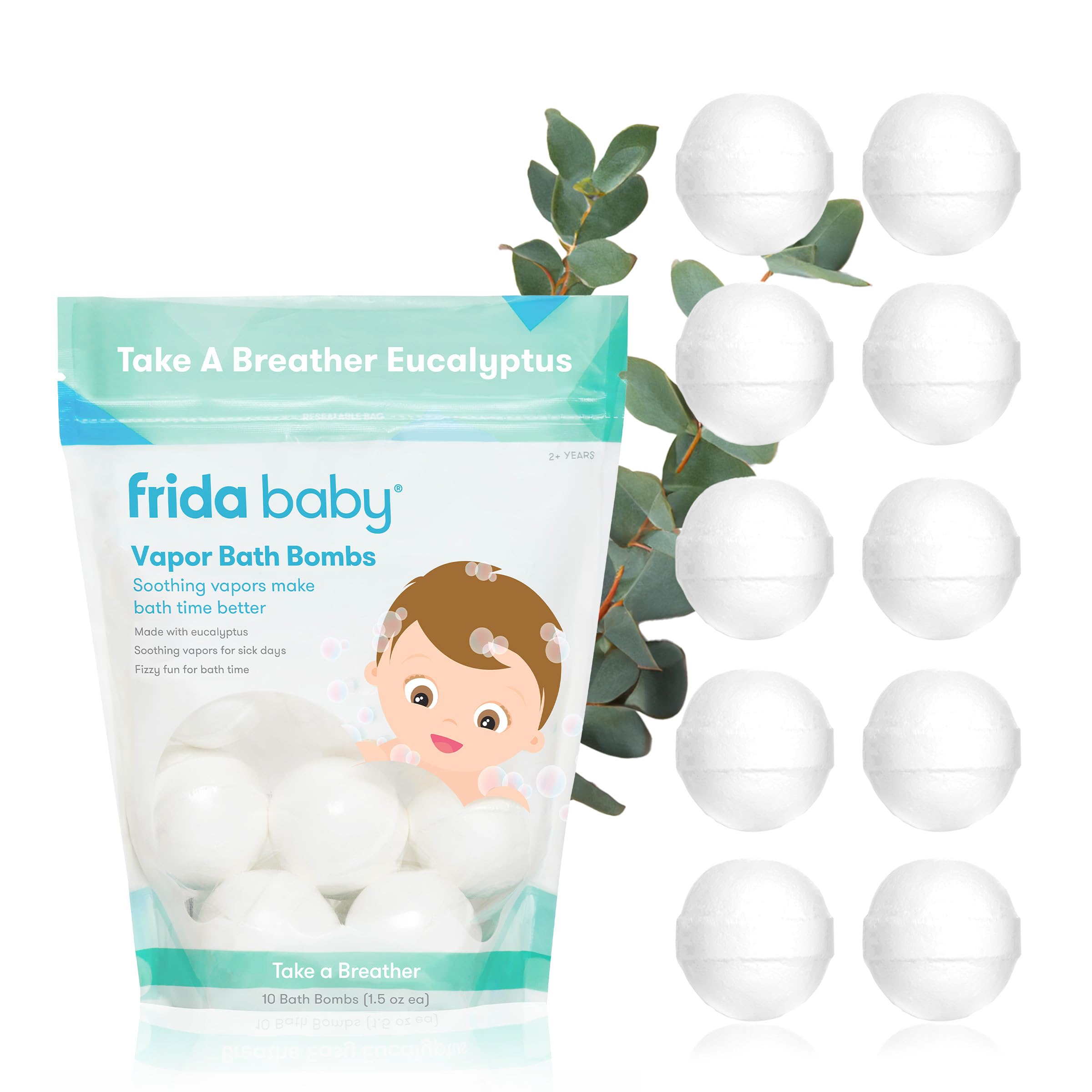 Frida Baby bomba de baño vapor eucalipto para baño relajante