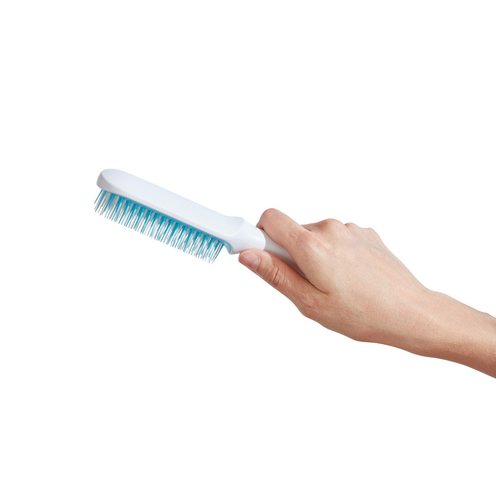 Frida Baby brush used on wet or dry hair.
