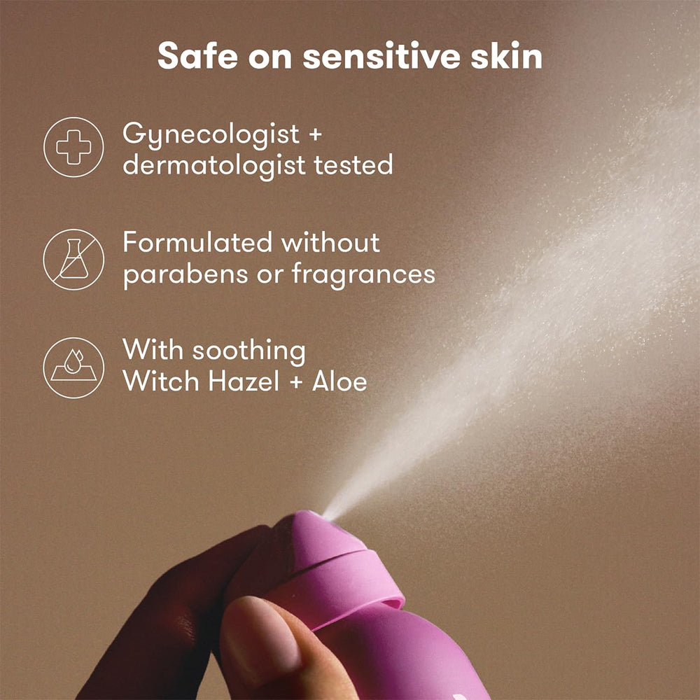 Frida Mom Anestético Spray, aplicación invertida para uso higiénico y preciso.