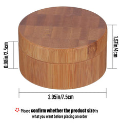 Frienda compact bamboo powder box for daily makeup storage.
